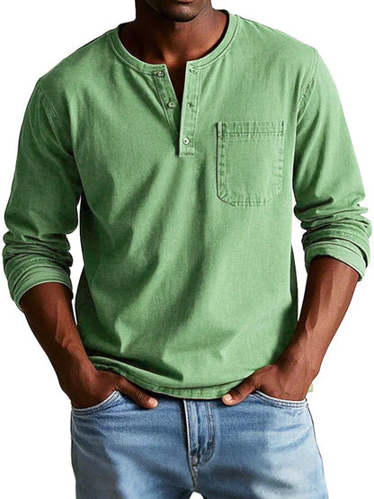 Classic Men's Spring Long Sleeve Tee Shirt - VibreMode