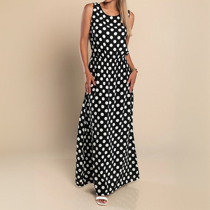 Fashionable Spotted Long Dress