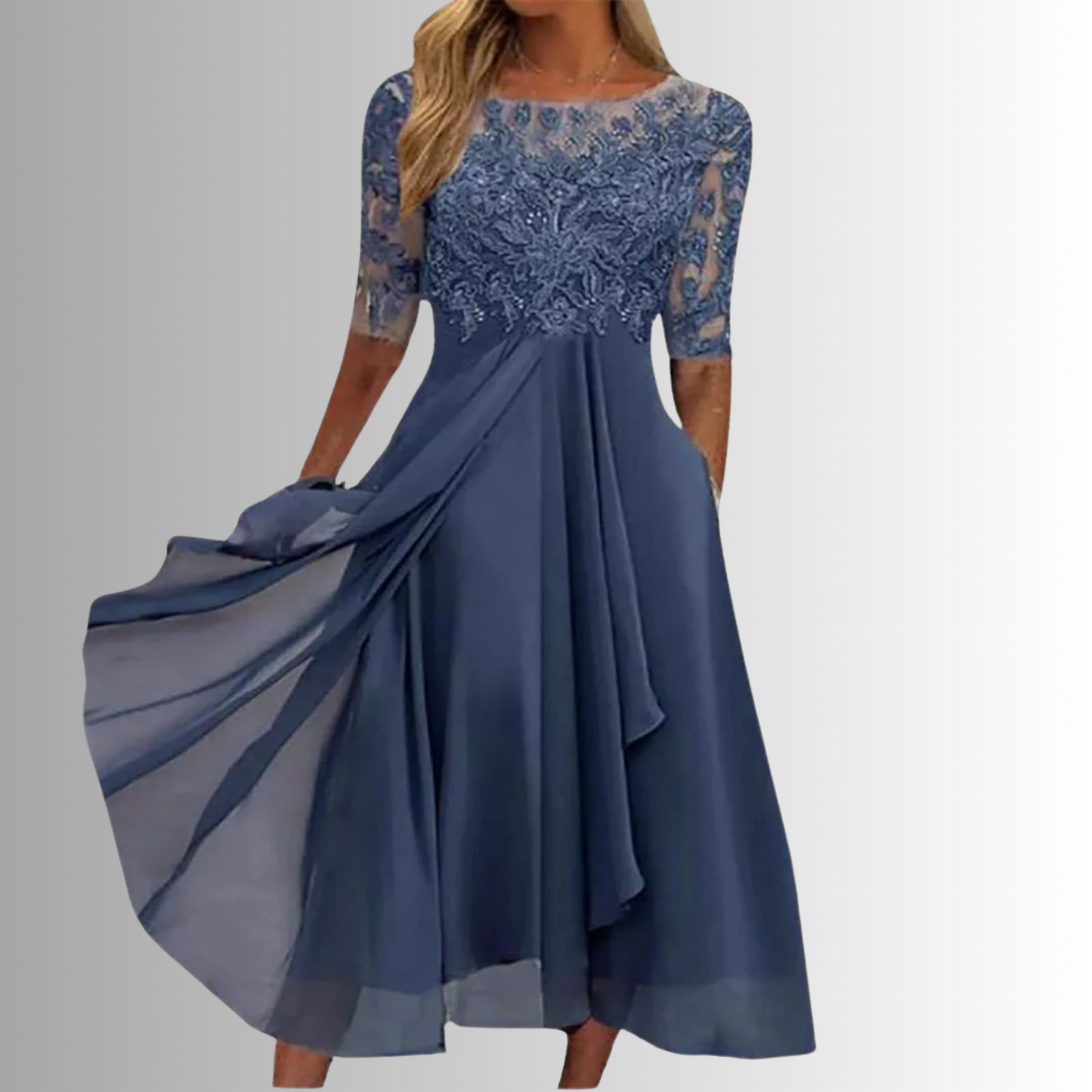 Women's Elegant Lace Dress - VibreMode