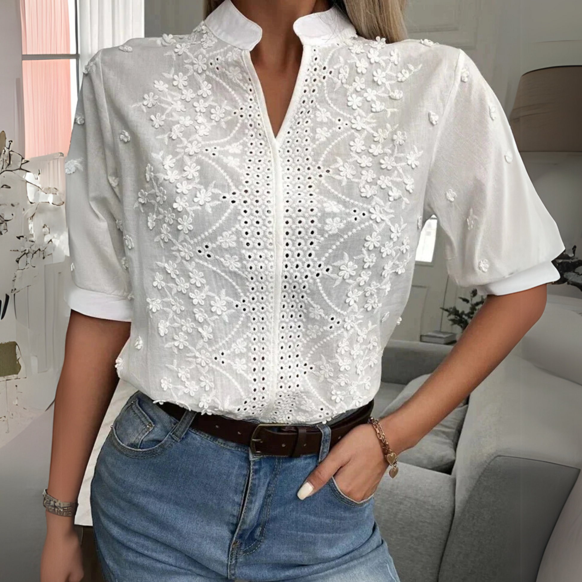 Elegant Classic Women's Blouse - VibreMode