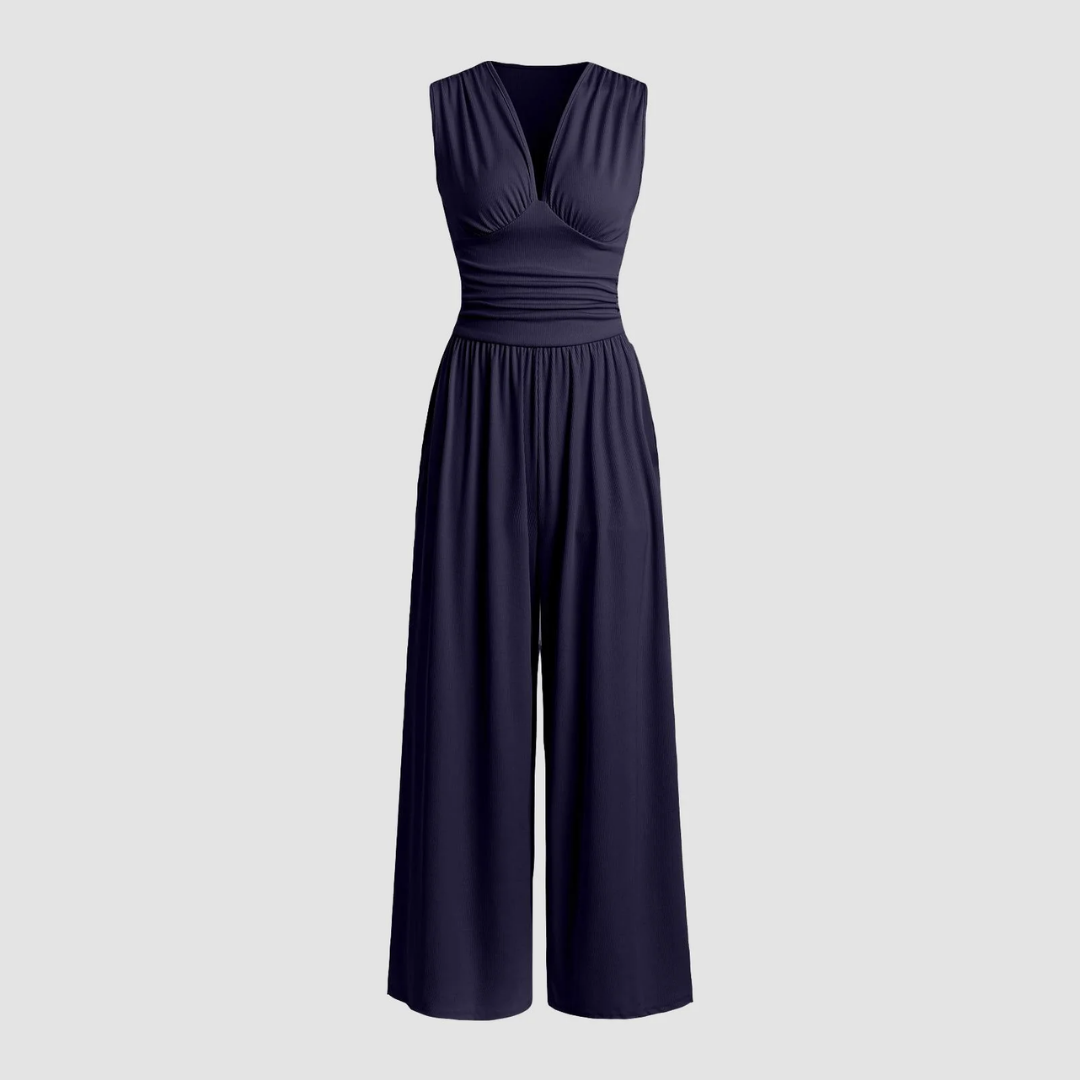 Relaxed Fit Wide Leg Comfort Jumpsuit