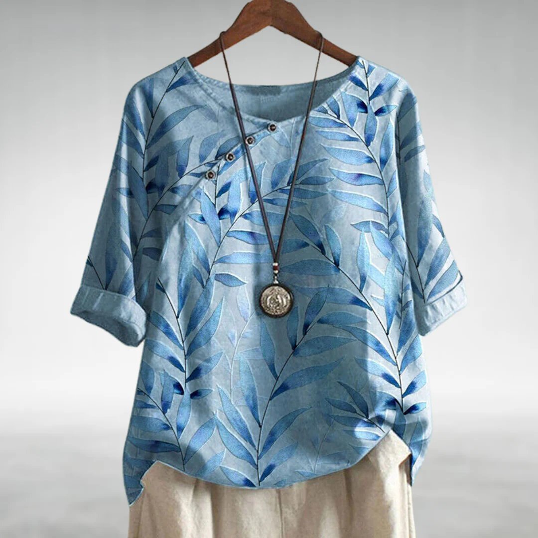 Women's Floral Summer Blouse Cotton - VibreMode