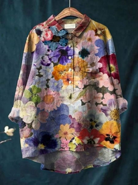 Pretty Floral Pocket Blouse for Women