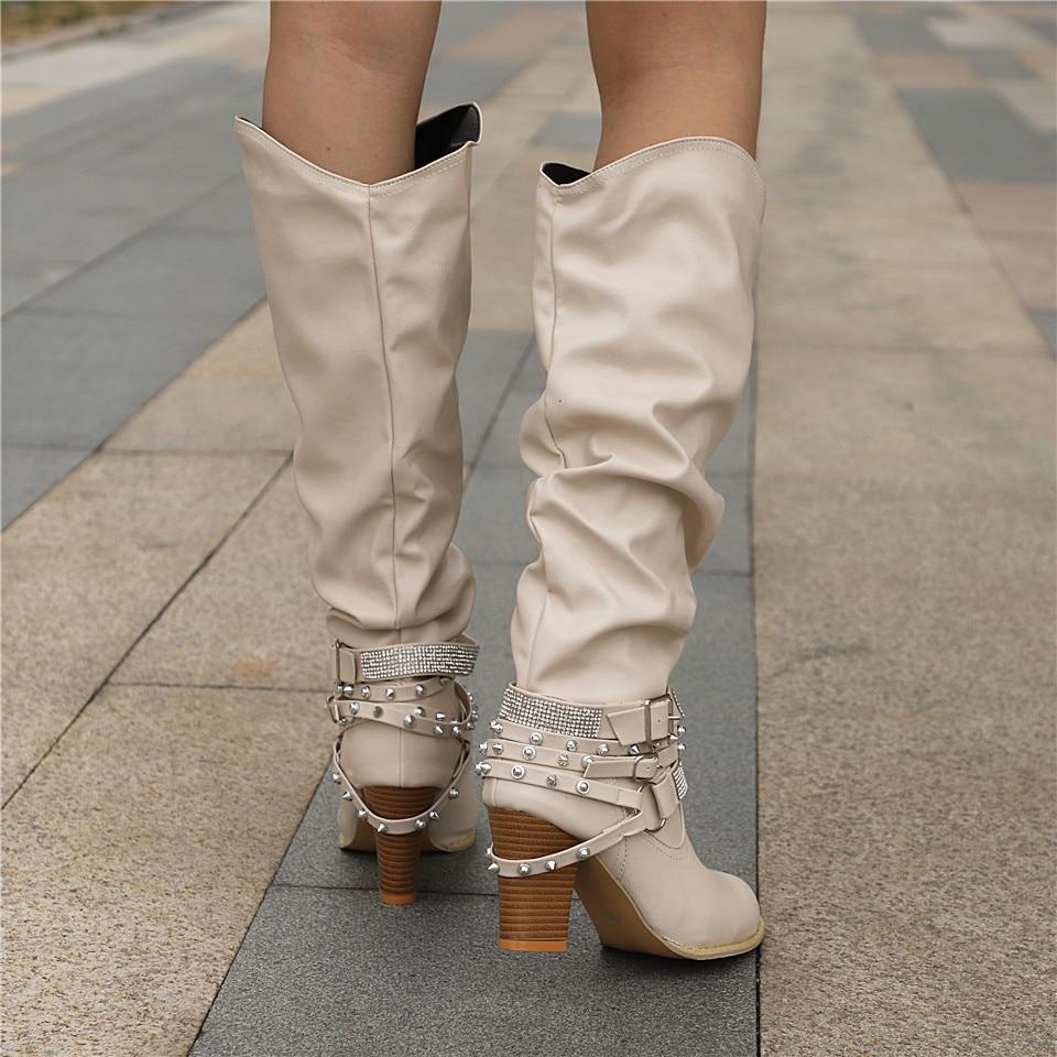 Women's Tall Slouch Boots - Chunky Block Heel