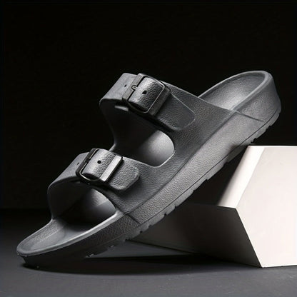 Men's Double Buckle Leather Sandal