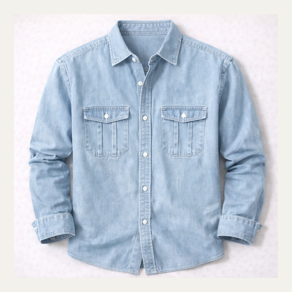 Men's Classic Denim Button Down Shirt - VibreMode