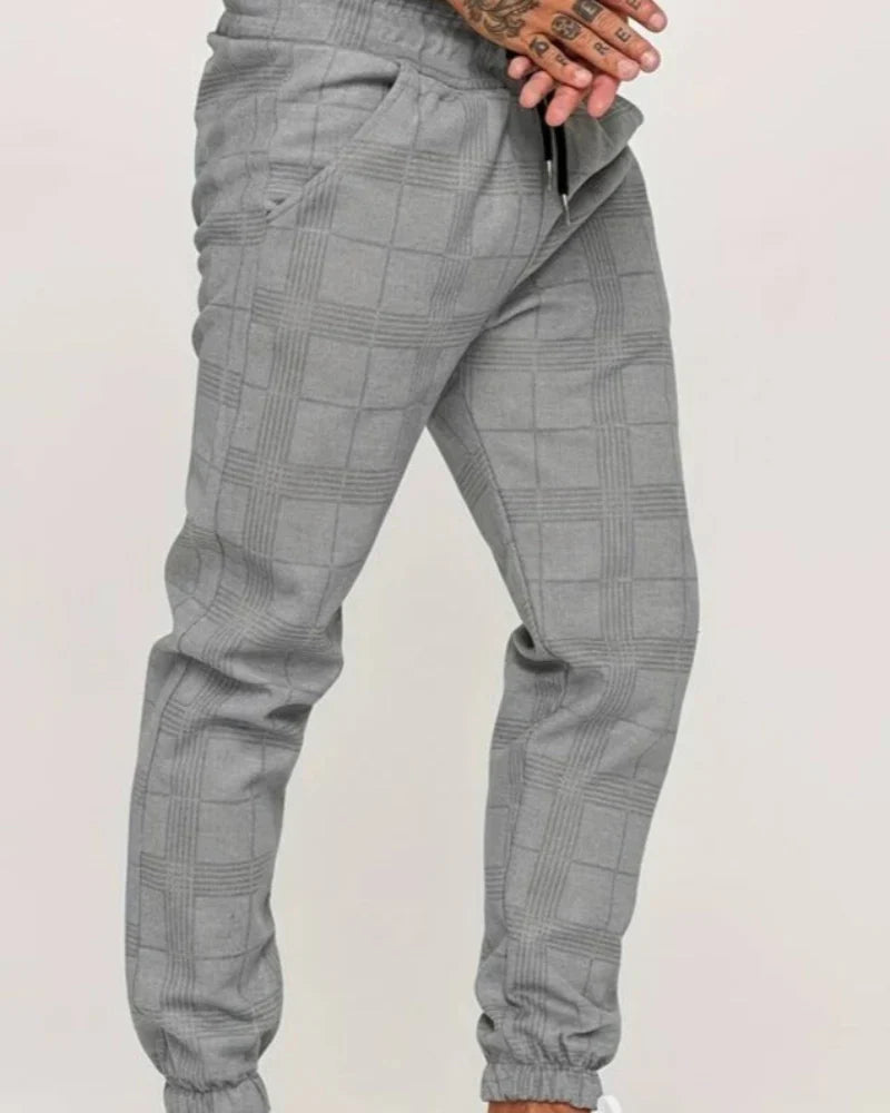 Men's Slim Fit Checkered Joggers