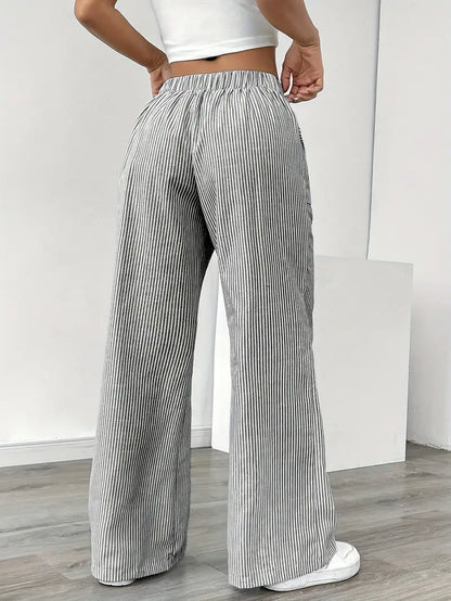 Comfortable Loose Fit Striped Pants