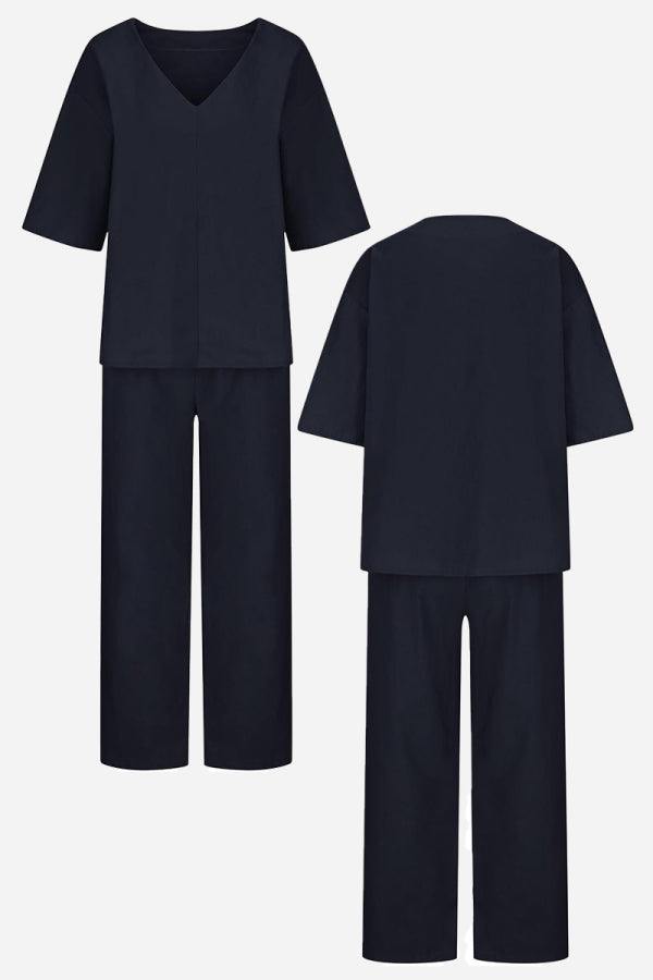 Women's V-Neck Batwing And Pants Set