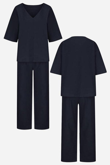 Women's V-Neck Batwing And Pants Set