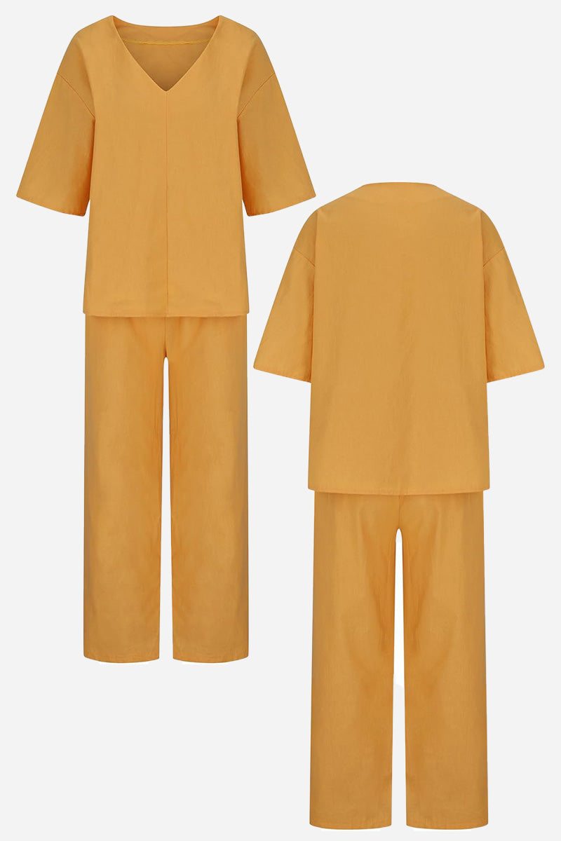 Women's V-Neck Batwing And Pants Set