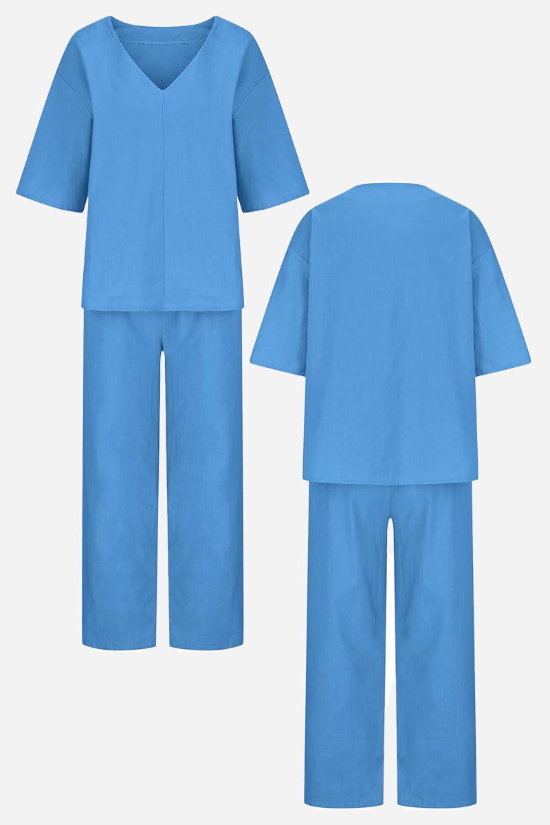 Women's V-Neck Batwing And Pants Set