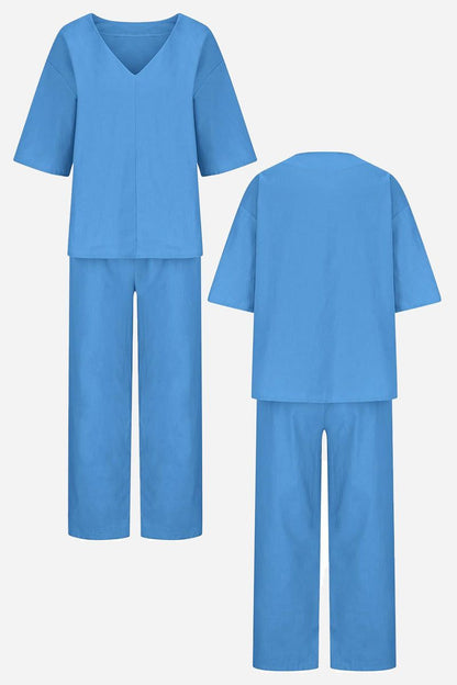 Women's V-Neck Batwing And Pants Set