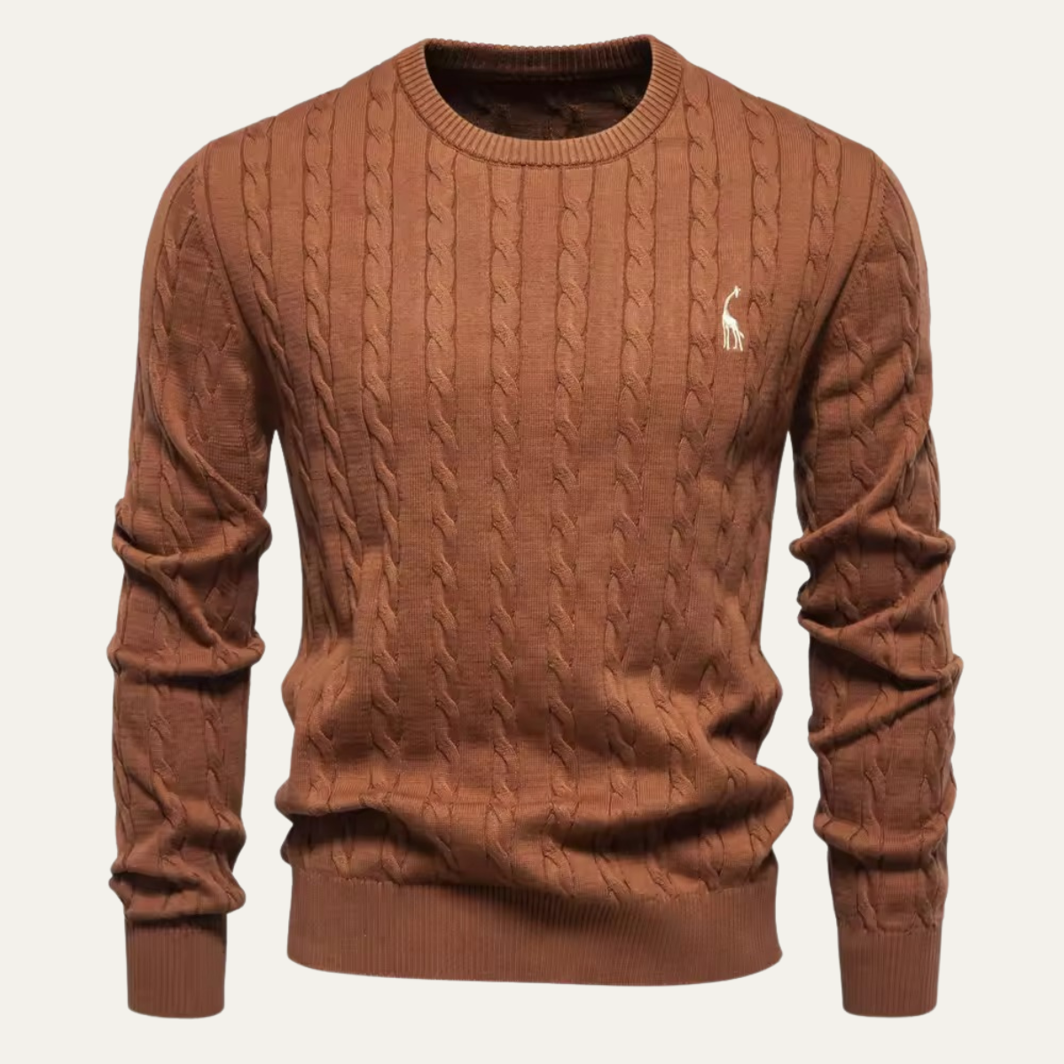 Men's Cotton Cable Knit Crew Neck Sweater