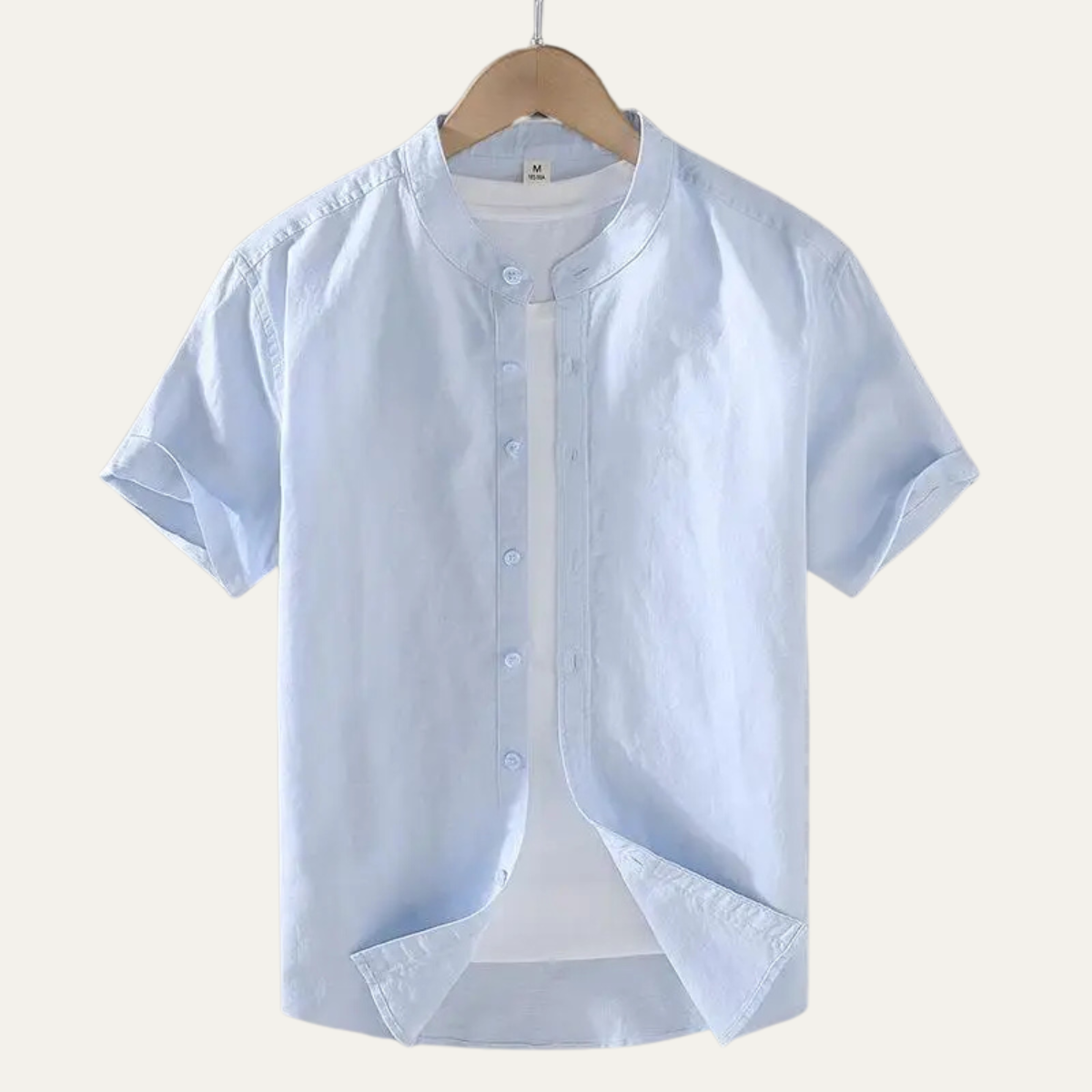 Mens Cotton Linen Button Down Shirt