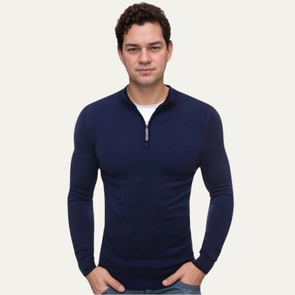 Men's Slim Fit Quarter Zip Casual Sweater