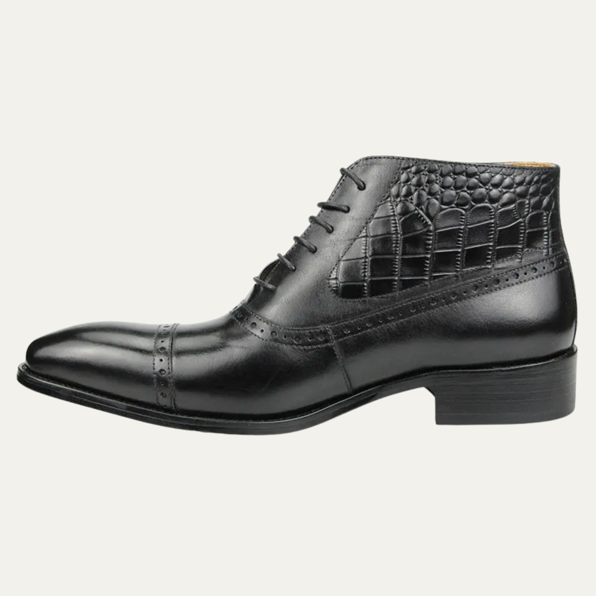 Men's Pointed Toe Leather Ankle Boots