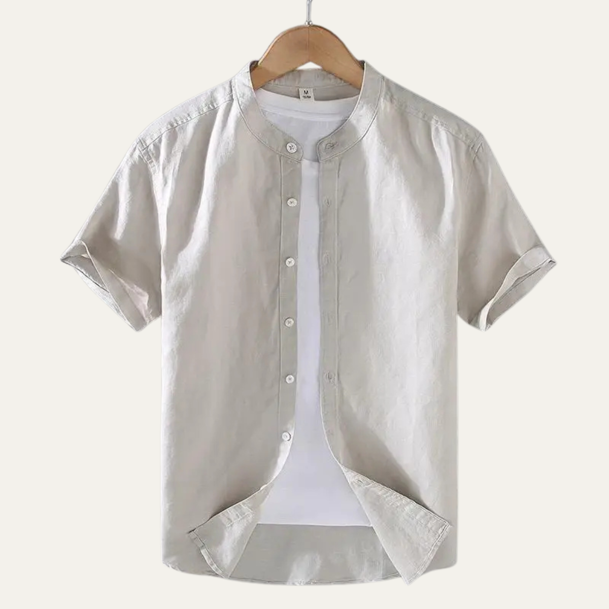 Mens Cotton Linen Button Down Shirt