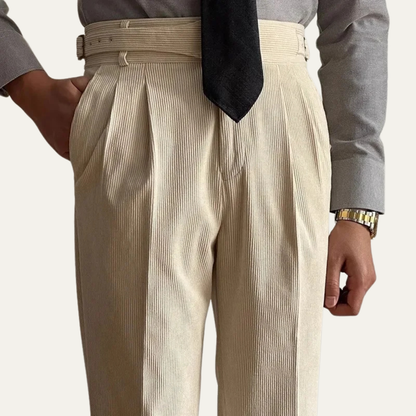 Men's High Waist Pleated Pants