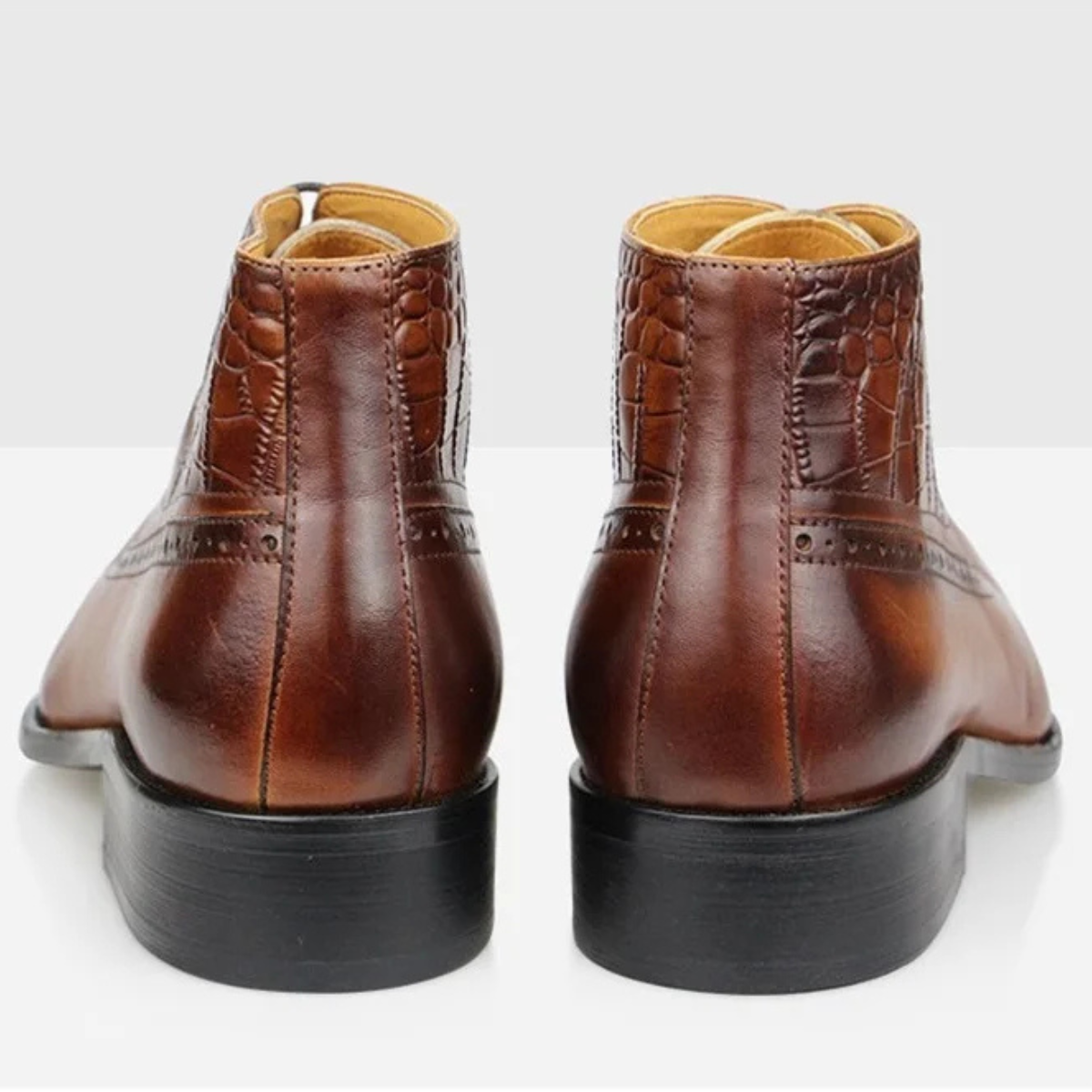 Men's Pointed Toe Leather Ankle Boots