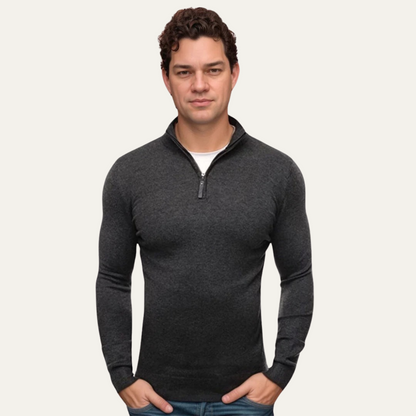 Men's Slim Fit Quarter Zip Casual Sweater