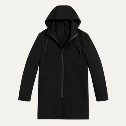 Monarchs Men's Waterproof Windproof Long Rain Jacket Hooded Coat - VibreMode