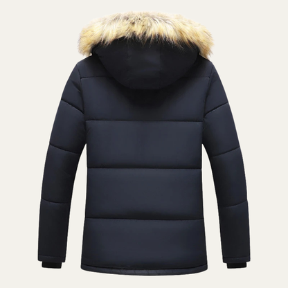 Men's Windproof Fleece Lined Hooded Winter Jacket