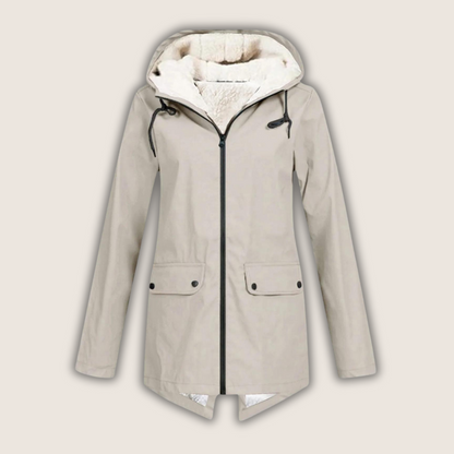 Women's Hooded Lined Zip Up Coat