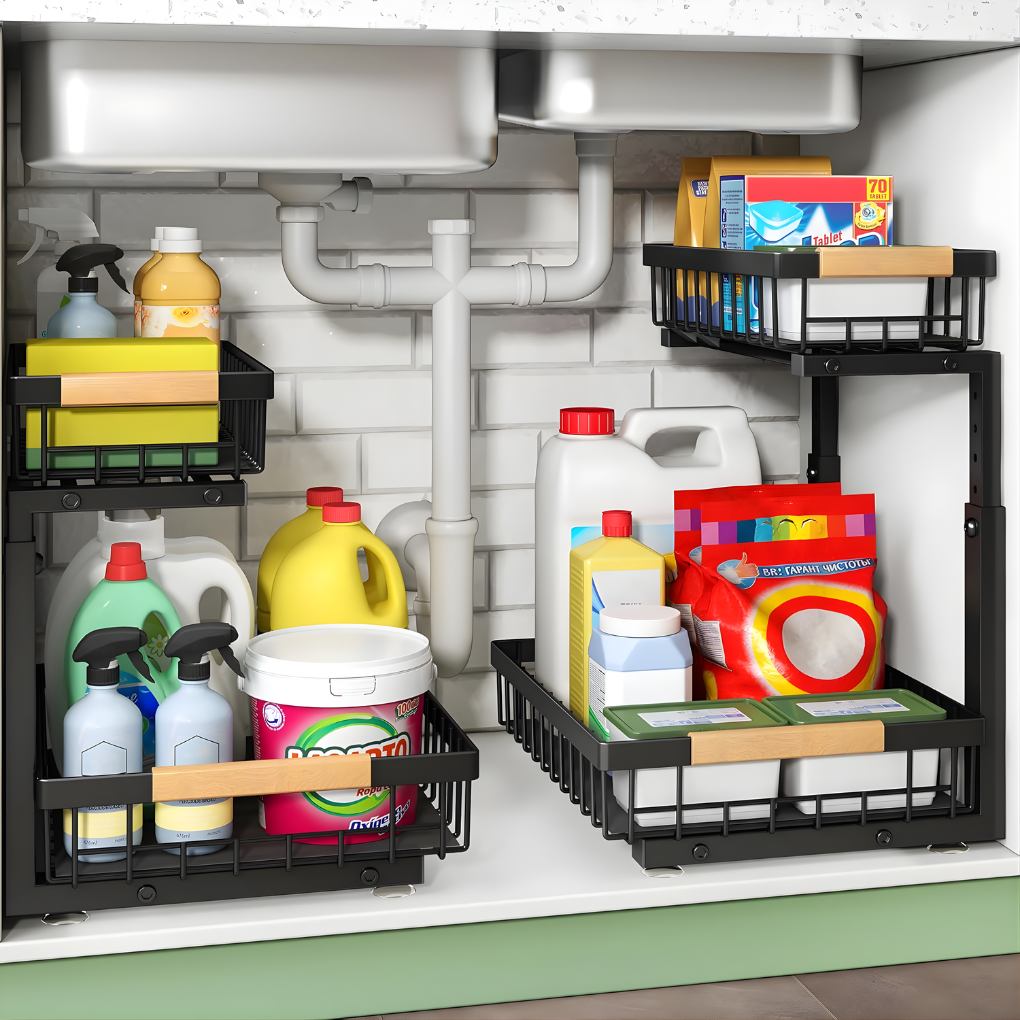 Under Sink Sliding Tray Organizer - VibreMode