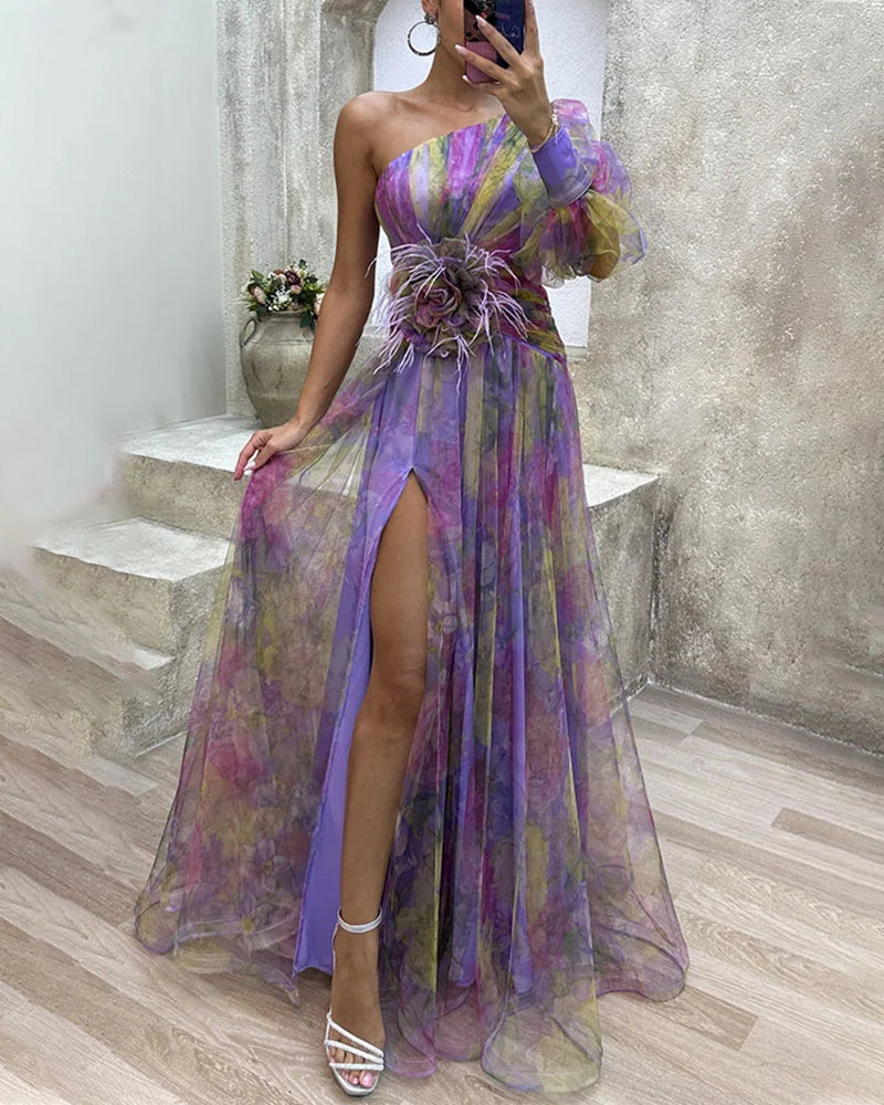 Women's Maxi One Shoulder Dress