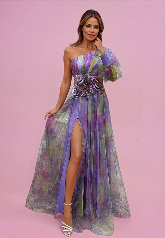 Asymmetrical One Shoulder Dress - VibreMode