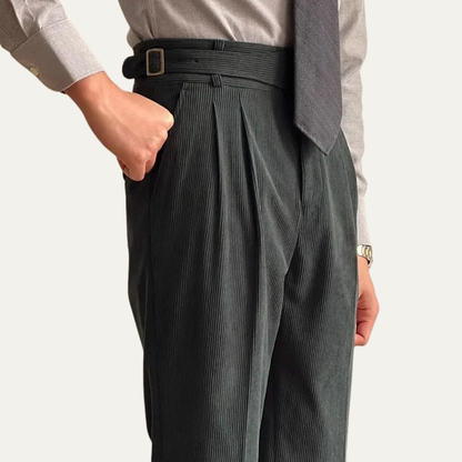 Men's High Waist Pleated Pants