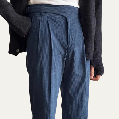 Men's High Waist Pleated Pants