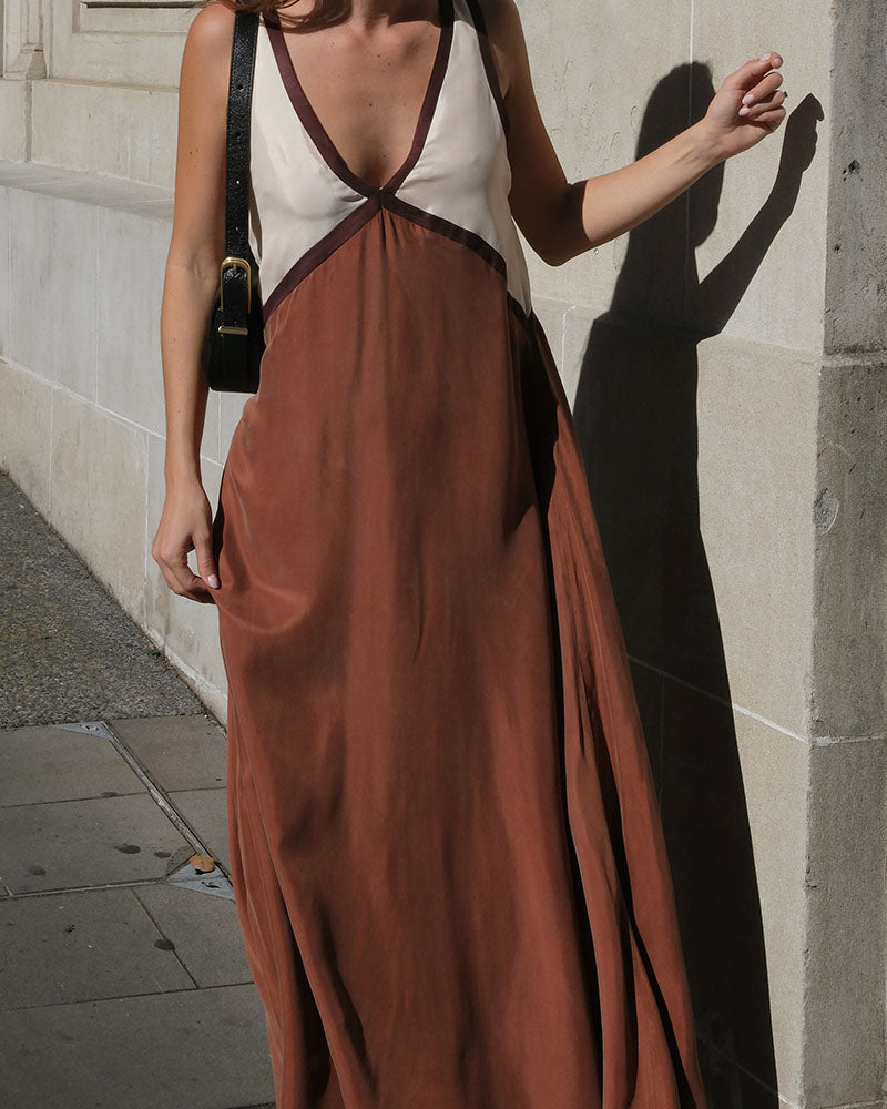 Fashionable Crew Neck Multicolor Dress