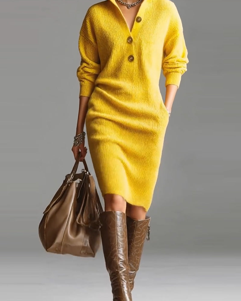 Classic Crew Neck Knit Dress