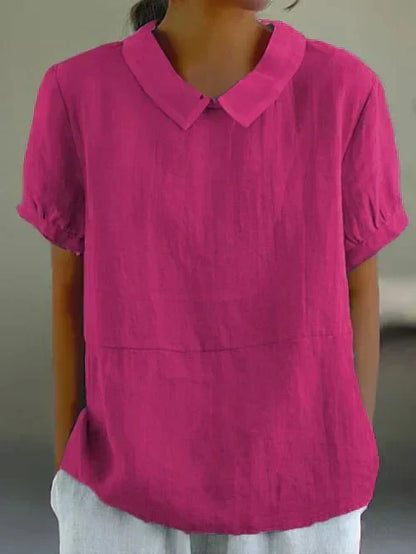 Classic Women's Short Sleeve Relaxed Fit Blouse
