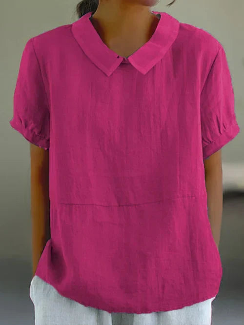 Women's Cotton Linen Blouse Natural Beige