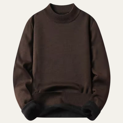 Men's Fleece Lined Crew Neck Sweater - VibreMode