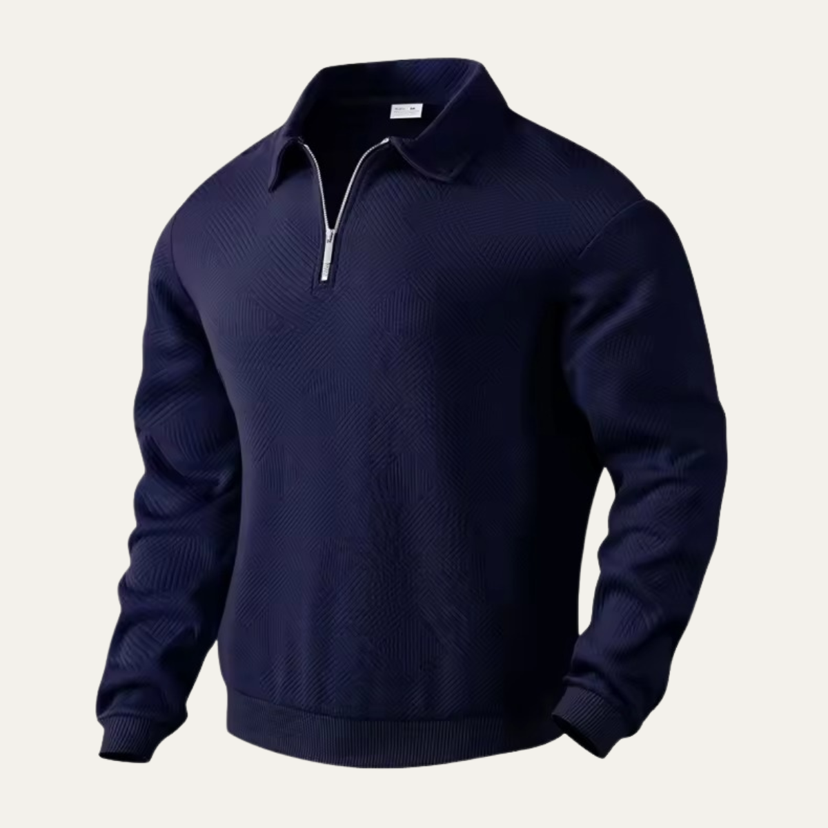 Men's Textured Knit Quarter Zip Sweater