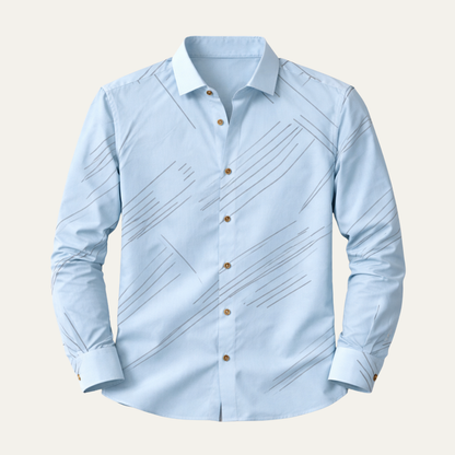 Men's Slim Fit Geometric Print Business Shirt - VibreMode