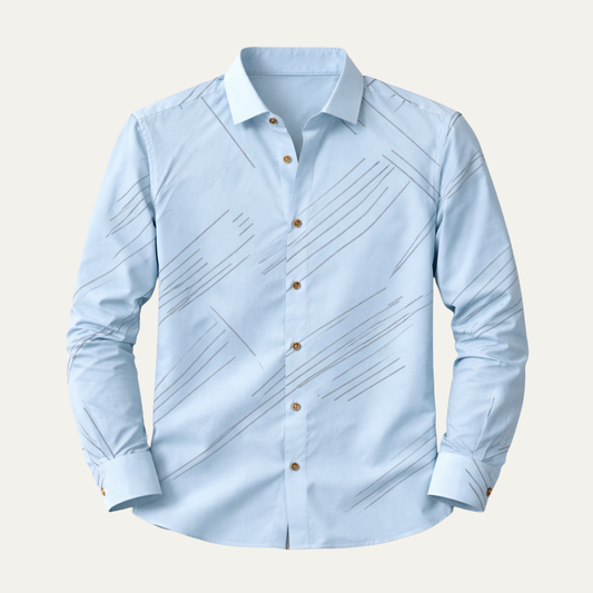 Men's Slim Fit Geometric Print Business Shirt - VibreMode
