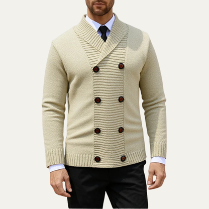 Men's Retro Cardigan Solid Color Knit Casual