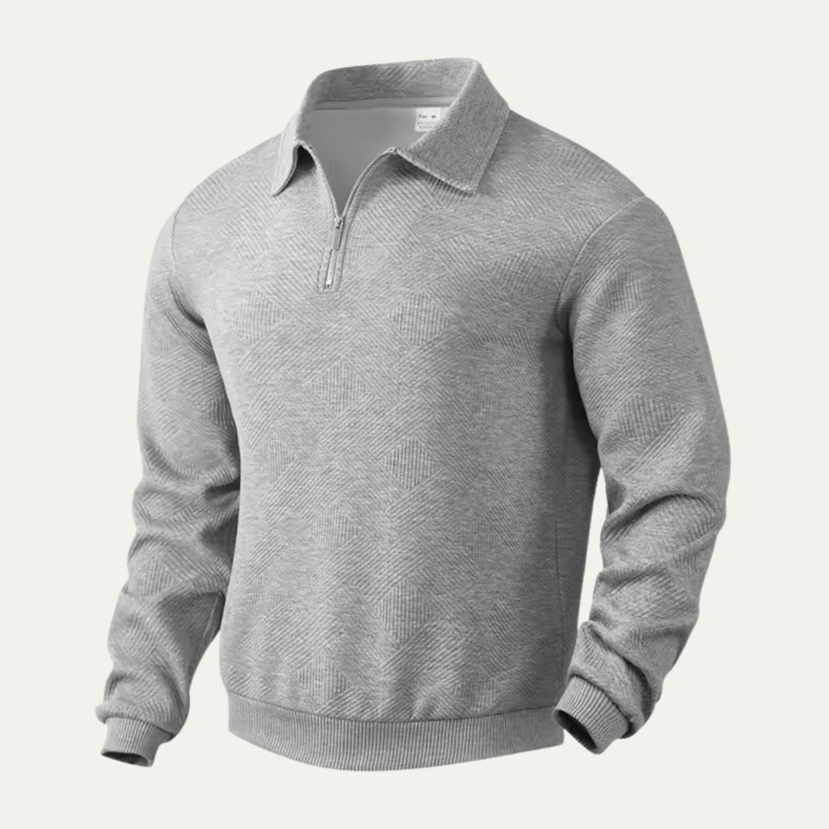Men's Textured Knit Quarter Zip Sweater