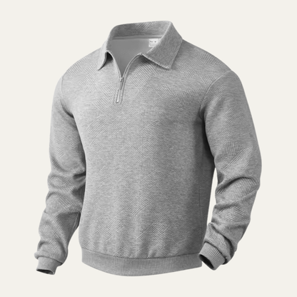 Men's Textured Knit Quarter Zip Sweater