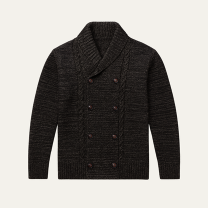 Men's Retro Cardigan Solid Color Knit Casual - VibreMode