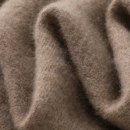 Men's Merino Wool Sweater O Neck Winter Beige