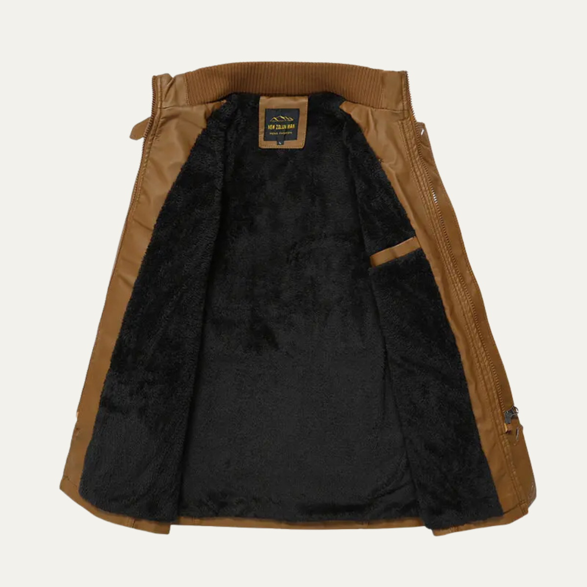 Men's Leather Winter Jacket With Belt