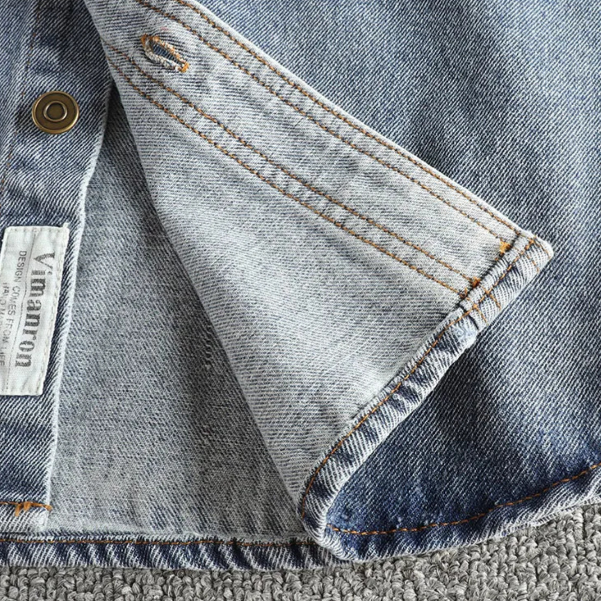 Men's Denim Shirt Jacket Washed Retro Blue