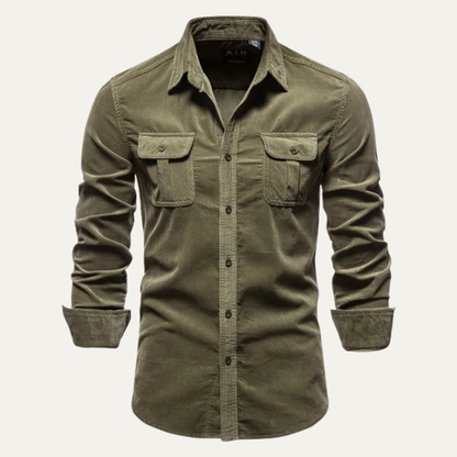 Men's Slim Fit Corduroy Shirt - VibreMode