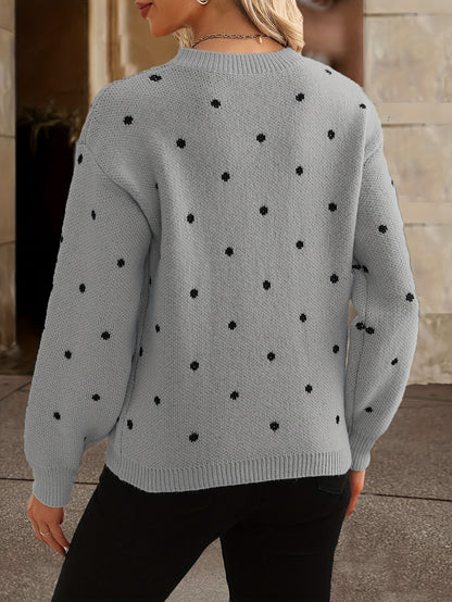 Women's Polka Dot Sweater Casual Knit